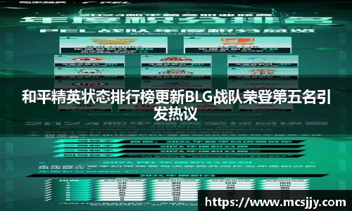 和平精英状态排行榜更新BLG战队荣登第五名引发热议